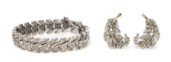 A Trifari Rhinestone Suite.