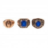 A TRIO OF 10K CLASS RINGS 1) 1