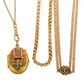 A TRIO OF 10K YELLOW GOLD VINT