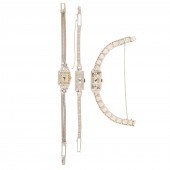 A TRIO OF ANTIQUE DIAMOND WATC