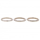 A TRIO OF ART DECO DIAMOND BAN