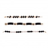 A TRIO OF BLACK ONYX & PEARL B
