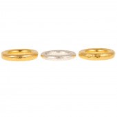 A TRIO OF HAMMERED FINISH BAND