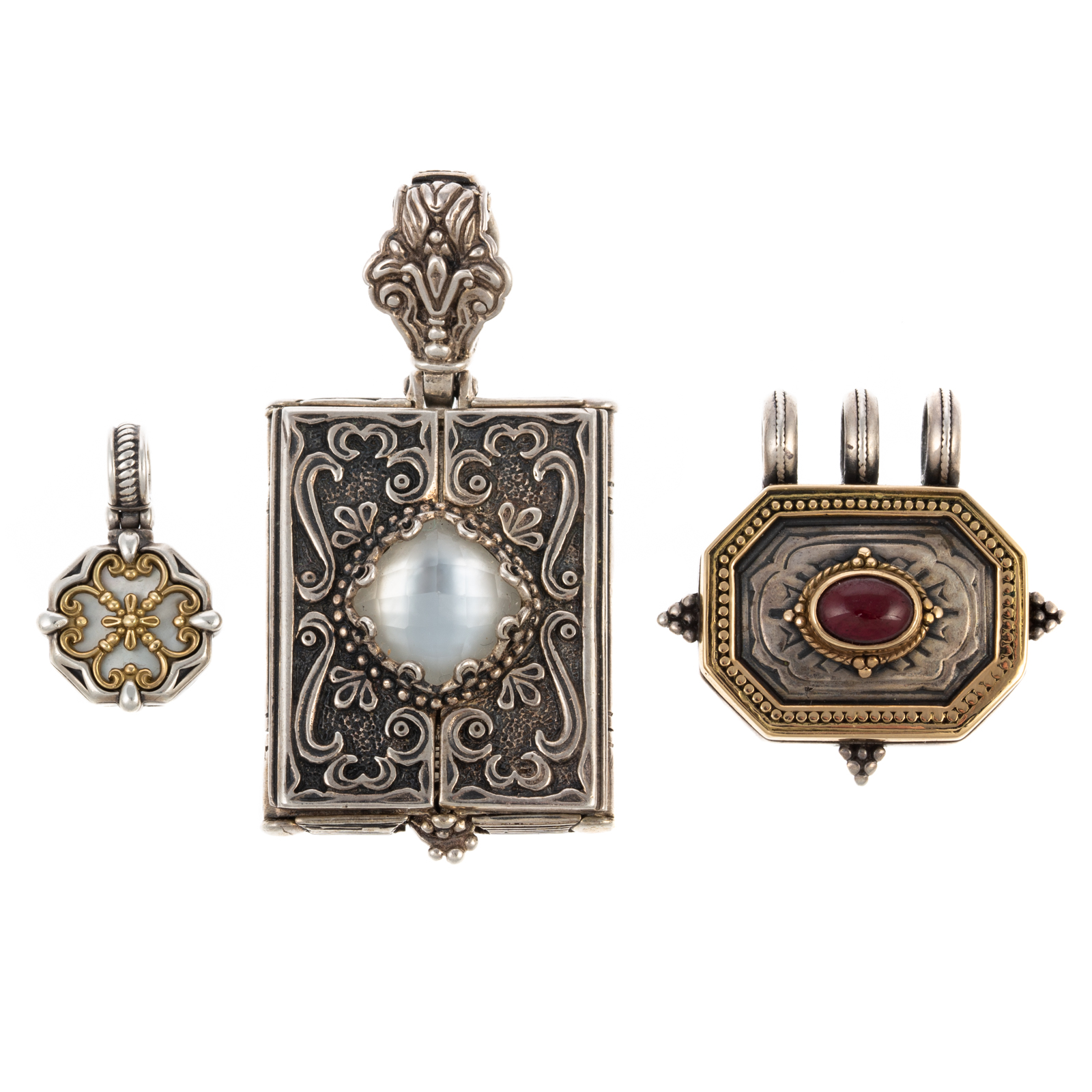 A TRIO OF KONSTANTINO PENDANTS &