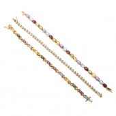 A TRIO OF MULTI-GEMSTONE LINK