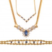 A TRIO OF SAPPHIRE, DIAMOND &