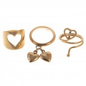 A TRIO OF UNIQUE HEART MOTIF R