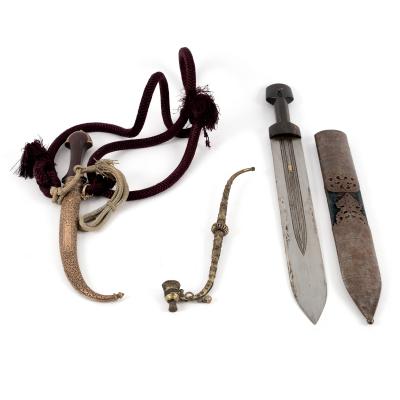 A Turkish dagger with engraved