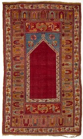 A TURKISH GHIORDES PRAYER RUGA