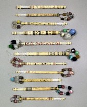 A turned bone lace bobbin word