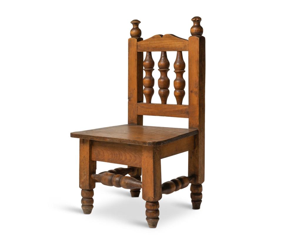 A TURNED WOOD CHILD'S CHAIRA turned
