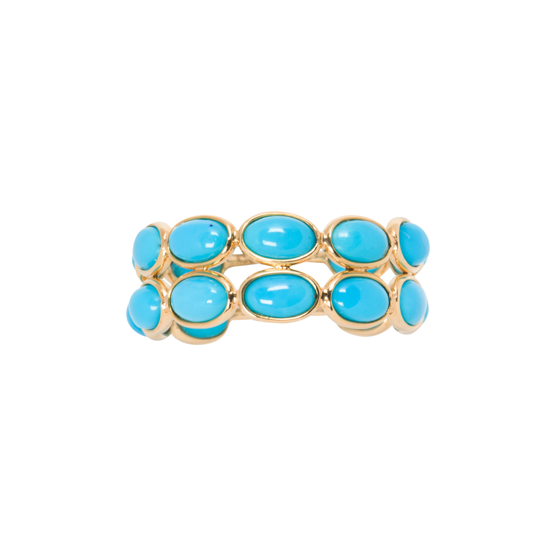 A TURQUOISE AND 18K GOLD RING A
