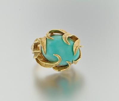 A Turquoise and Gold Ring 14k