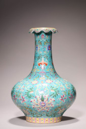 A TURQUOISE-GROUND FAMILLE ROS