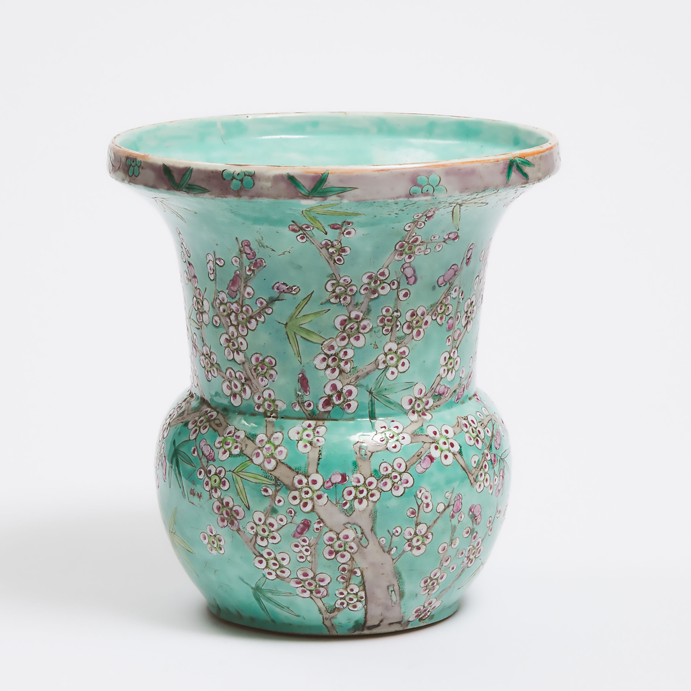 A Turquoise-Ground Famille Rose