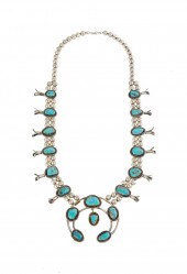 A TURQUOISE SQUASH BLOSSOM NEC