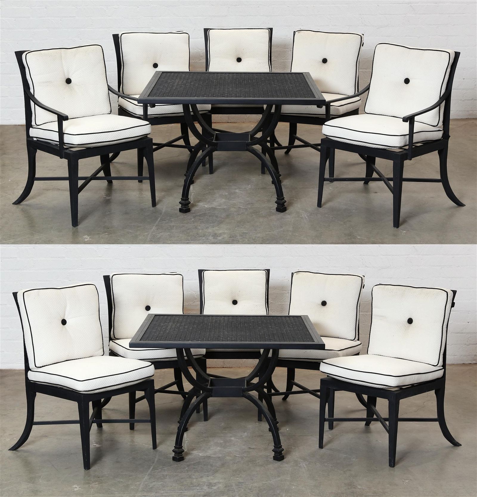 A TWELVE PIECE ALUMINUM PATIO