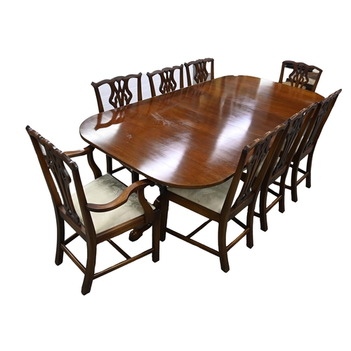 A twin pillar mahogany dining