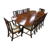 A twin pillar mahogany dining