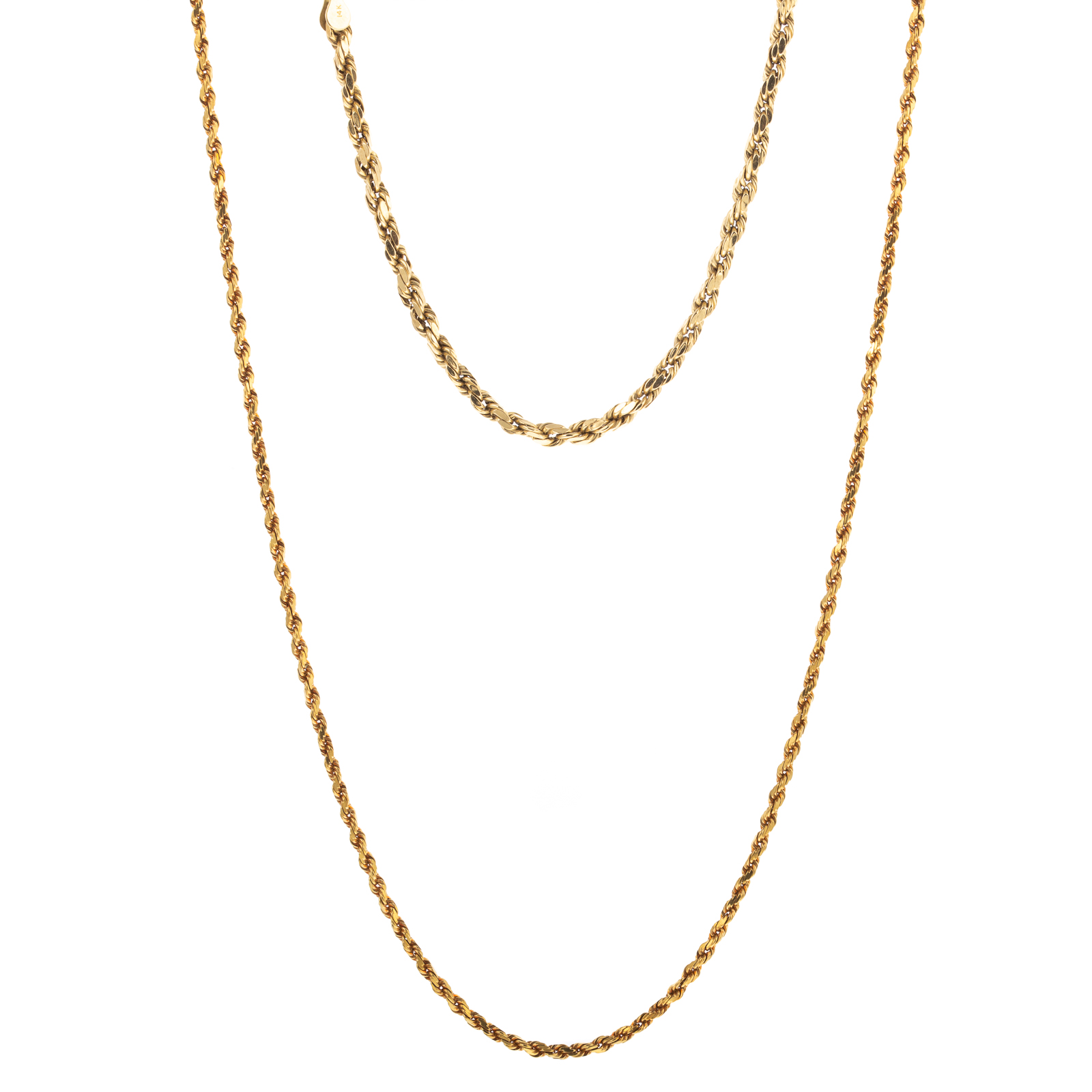 A TWISTED BRAIDED CHAIN & ANKLET IN