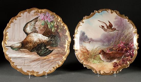 A Two Limoges paint decorated