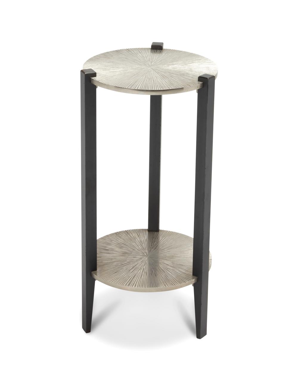 A TWO-TIERED SIDE TABLEA two-tiered