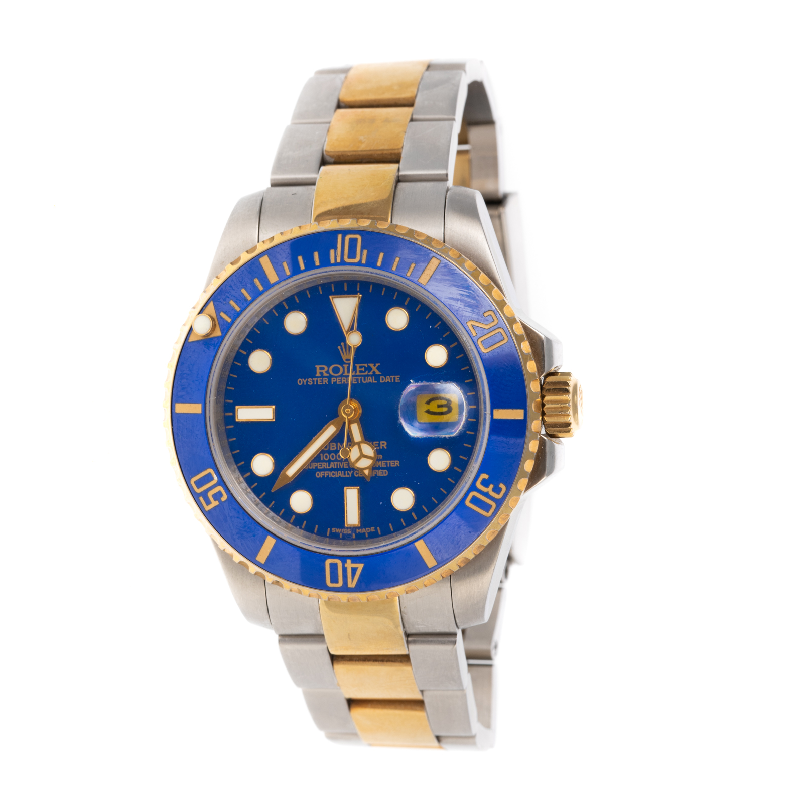 A TWO-TONE ROLEX SUBMARINER WRIST