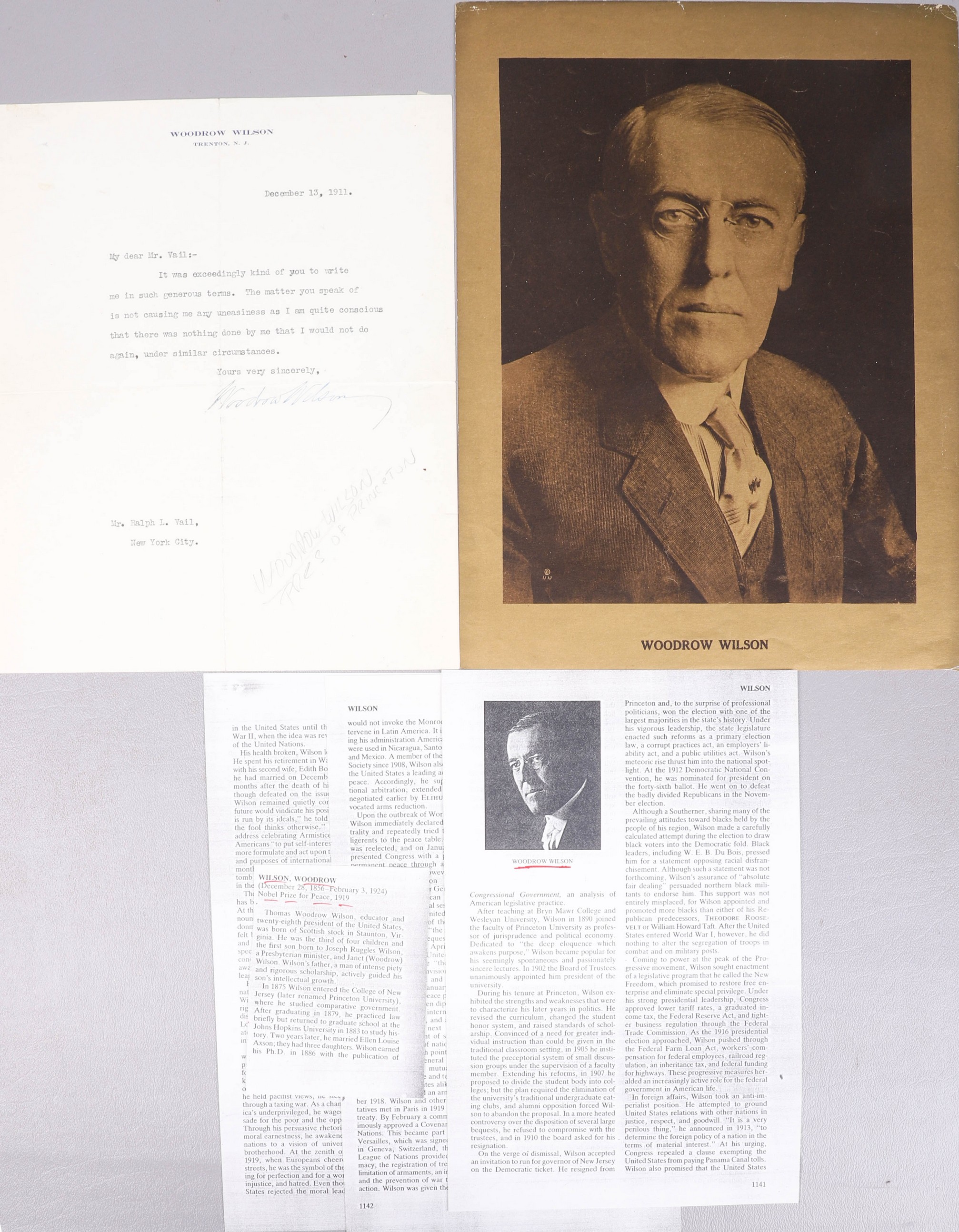 A typed letter, signed, by