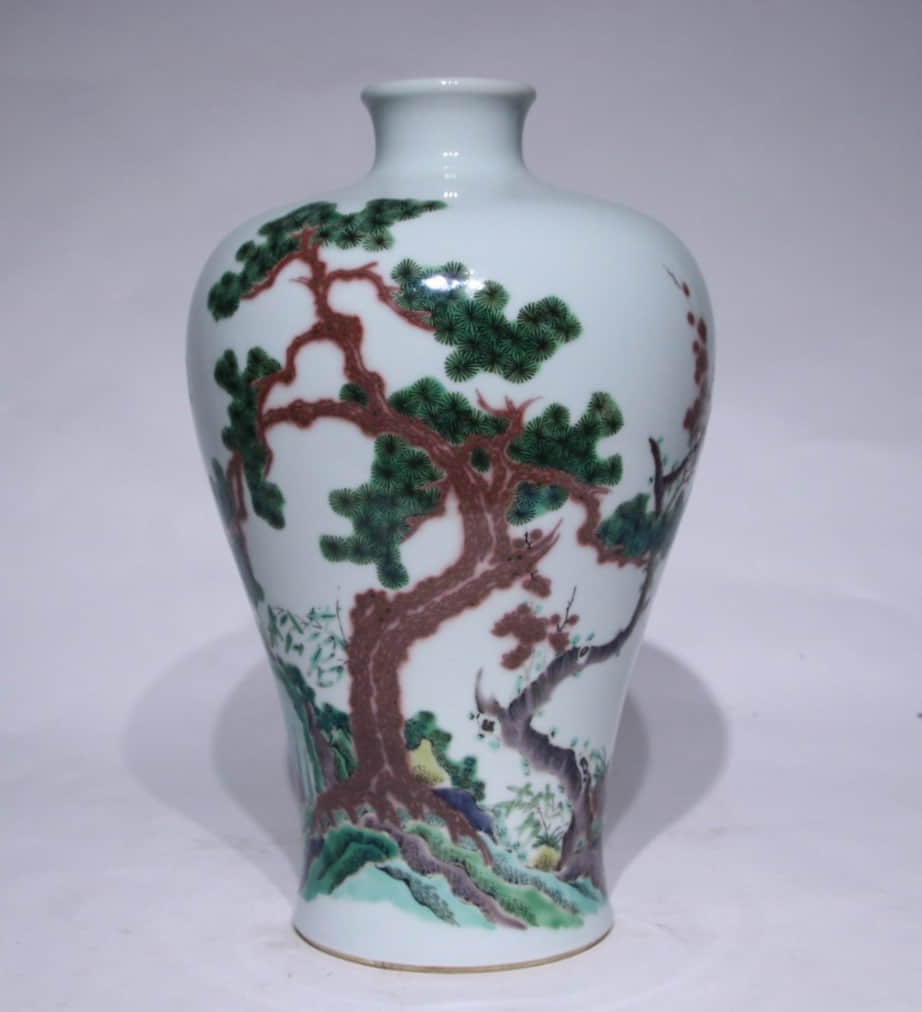A UNDERGLAZED RED WUCAI 'PINE AND