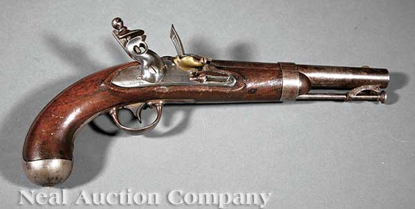 A US Johnson Flintlock Pistol the
