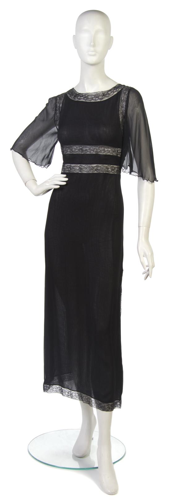 A Valentino Black Silk Chiffon