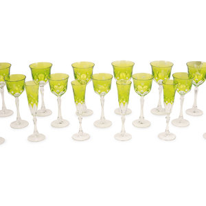 A Varga Cut-to-Clear Green Glass