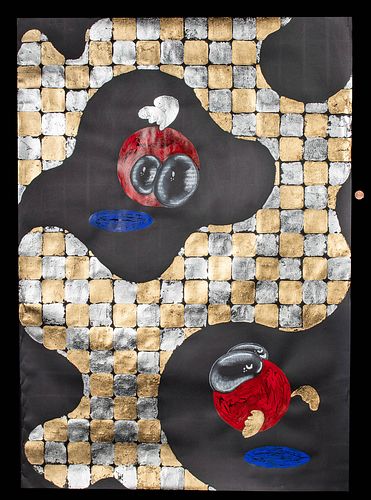 A. VAVILINA MIXED MEDIA W/ GOLD &