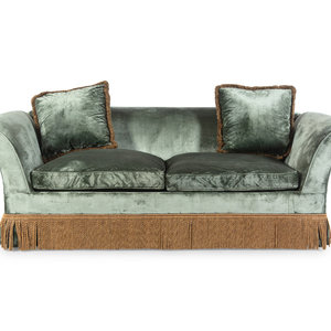 A Velvet-Upholstered Two-Seat