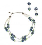 A Vendome Blue Flower and Crys