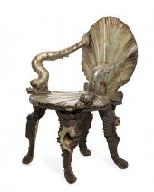 A VENETIAN CARVED SILVERED WOO