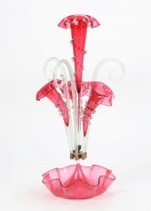 A VENETIAN CRANBERRY AND CLEAR