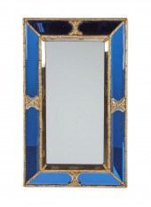 A VENETIAN GILTWOOD, COBALT AN