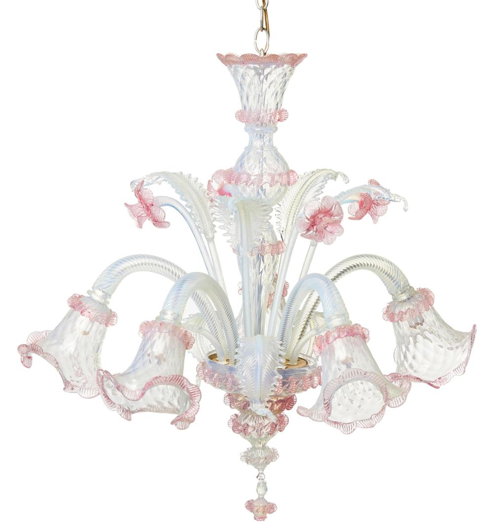 A VENETIAN GLASS CHANDELIERA