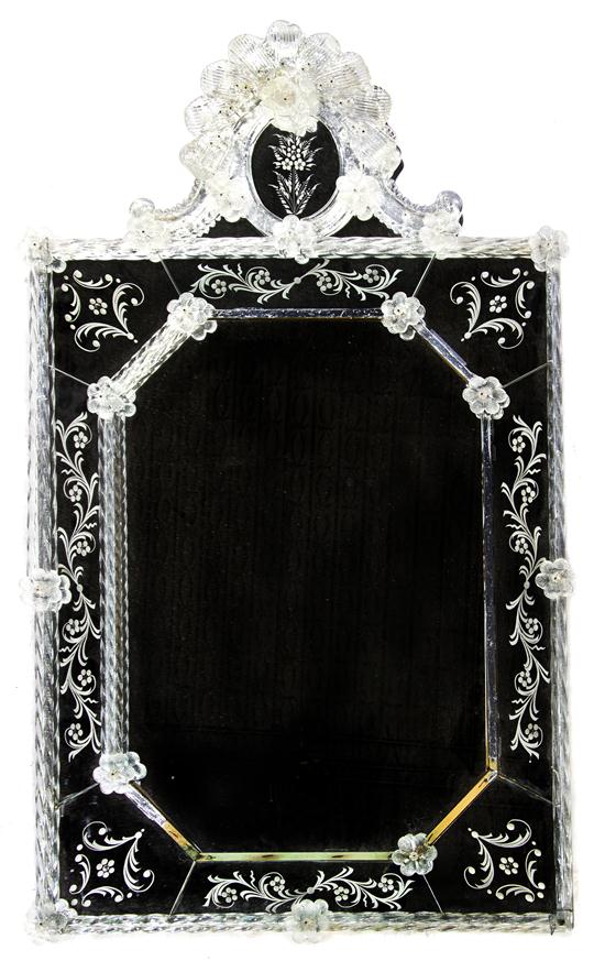 A Venetian Glass Mirror of