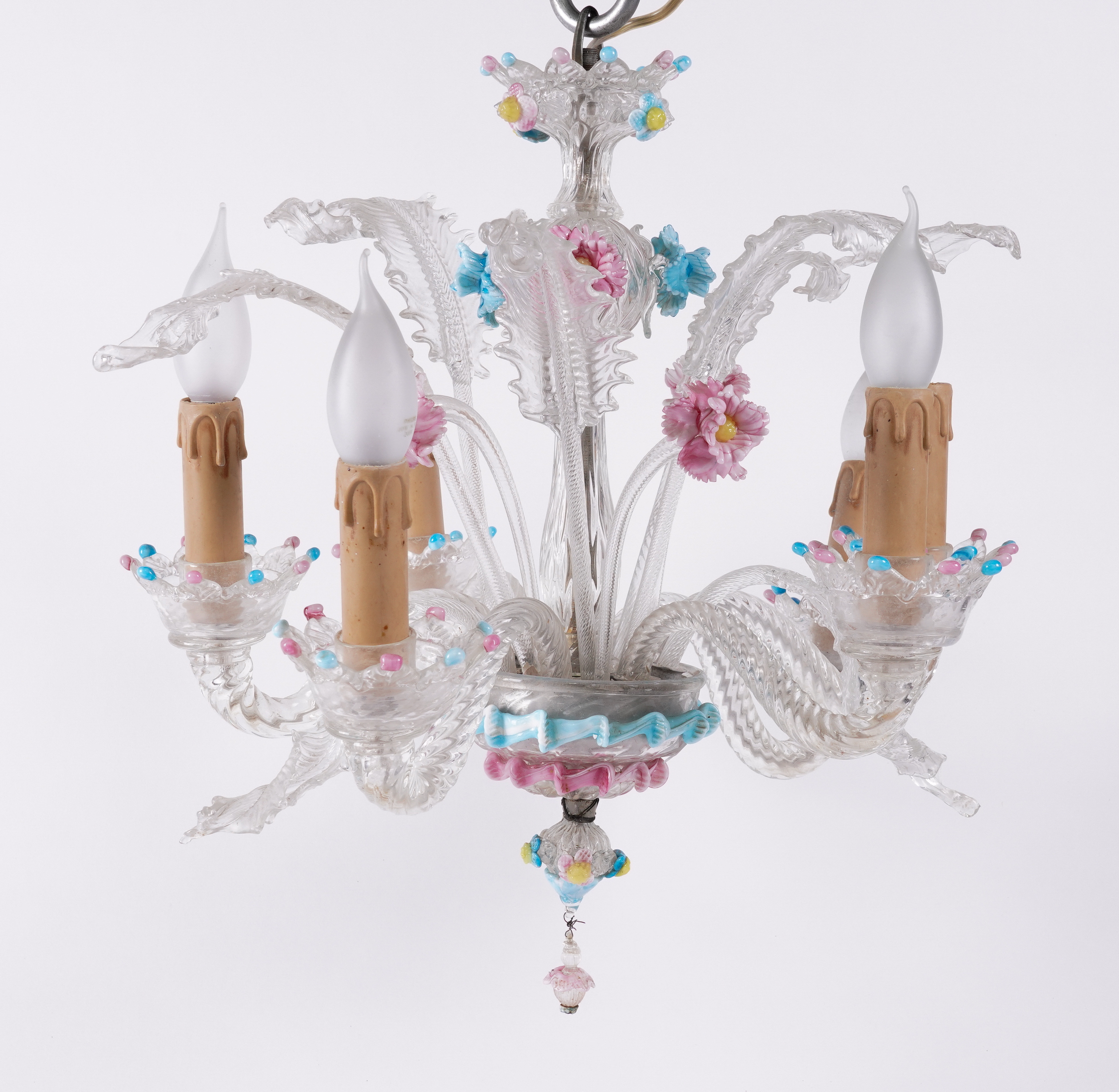 A VENETIAN GLASS SIX LIGHT
