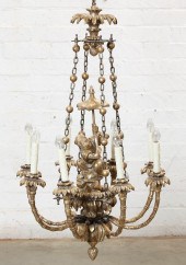 A VENETIAN STYLE GILT WOOD FIG