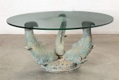 A VERDIGRIS BRONZE DOLPHIN FOR