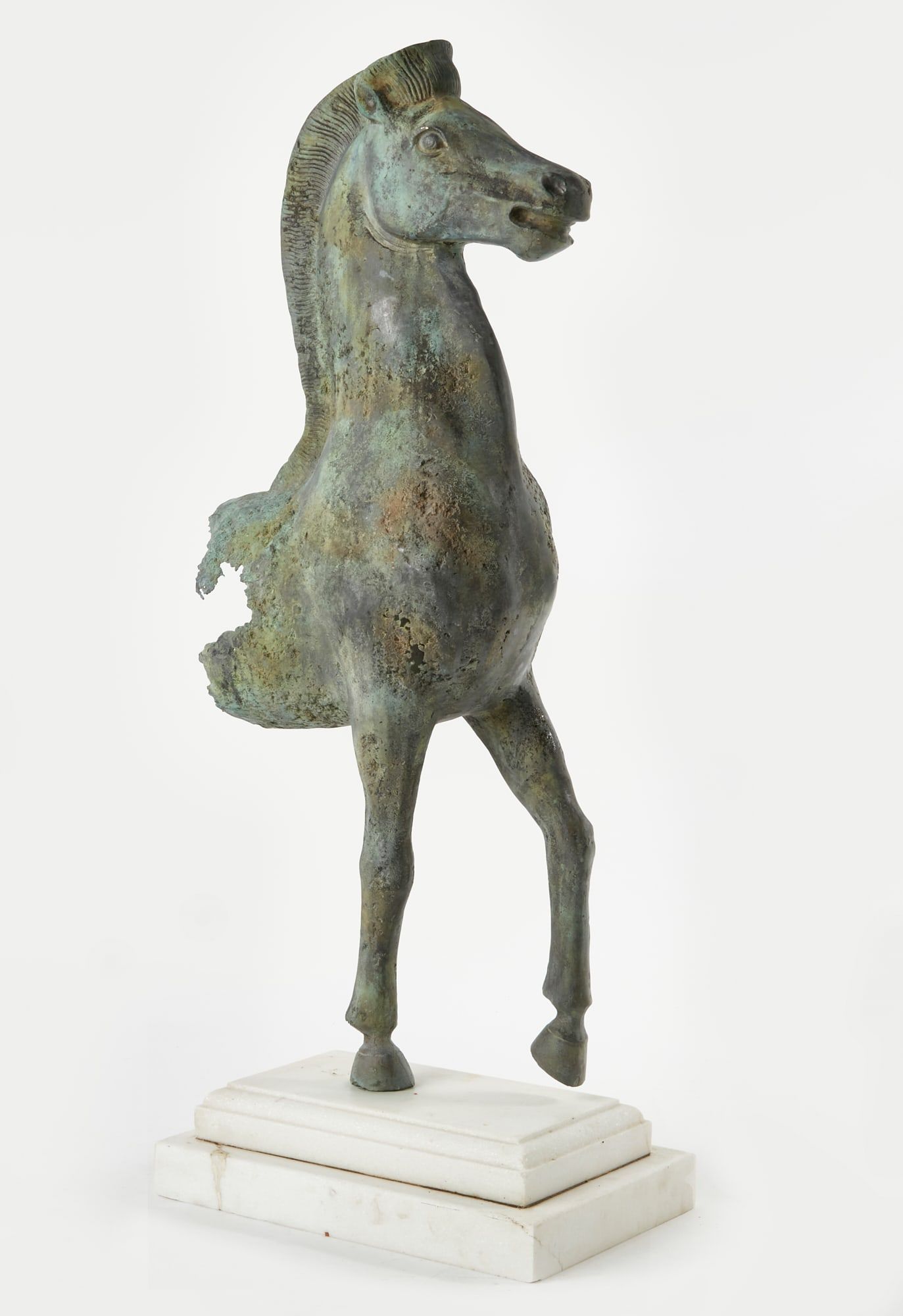 A VERDIGRIS BRONZE MODEL OF A