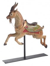 A VERY FINE CARVED AND PAINTED