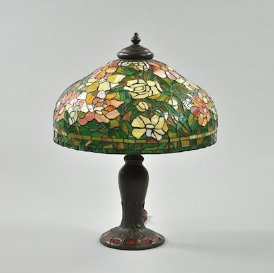 A Very Fine Leaded Glass Peonie