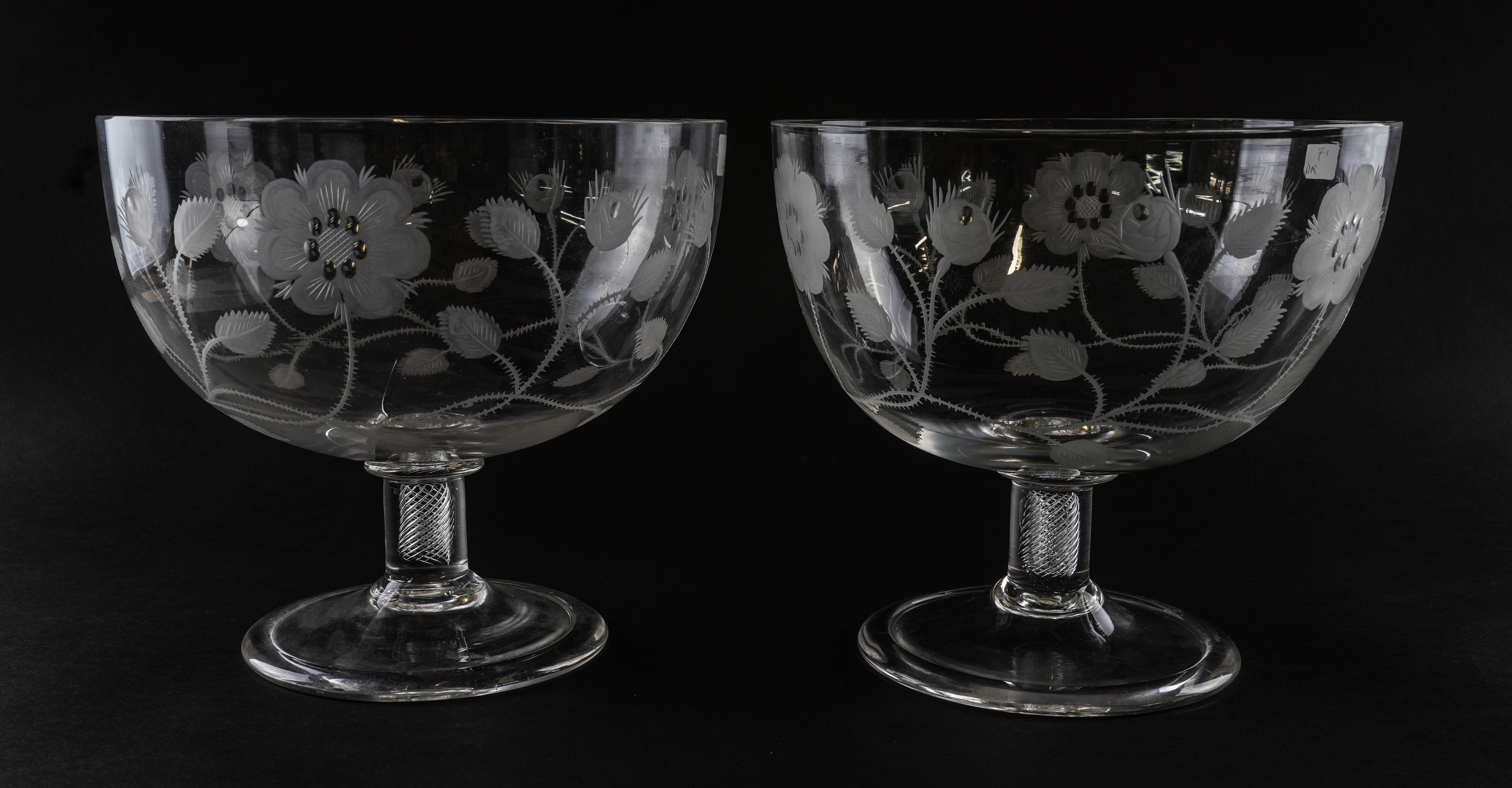 A VERY LARGE PAIR OF ENGRAVED