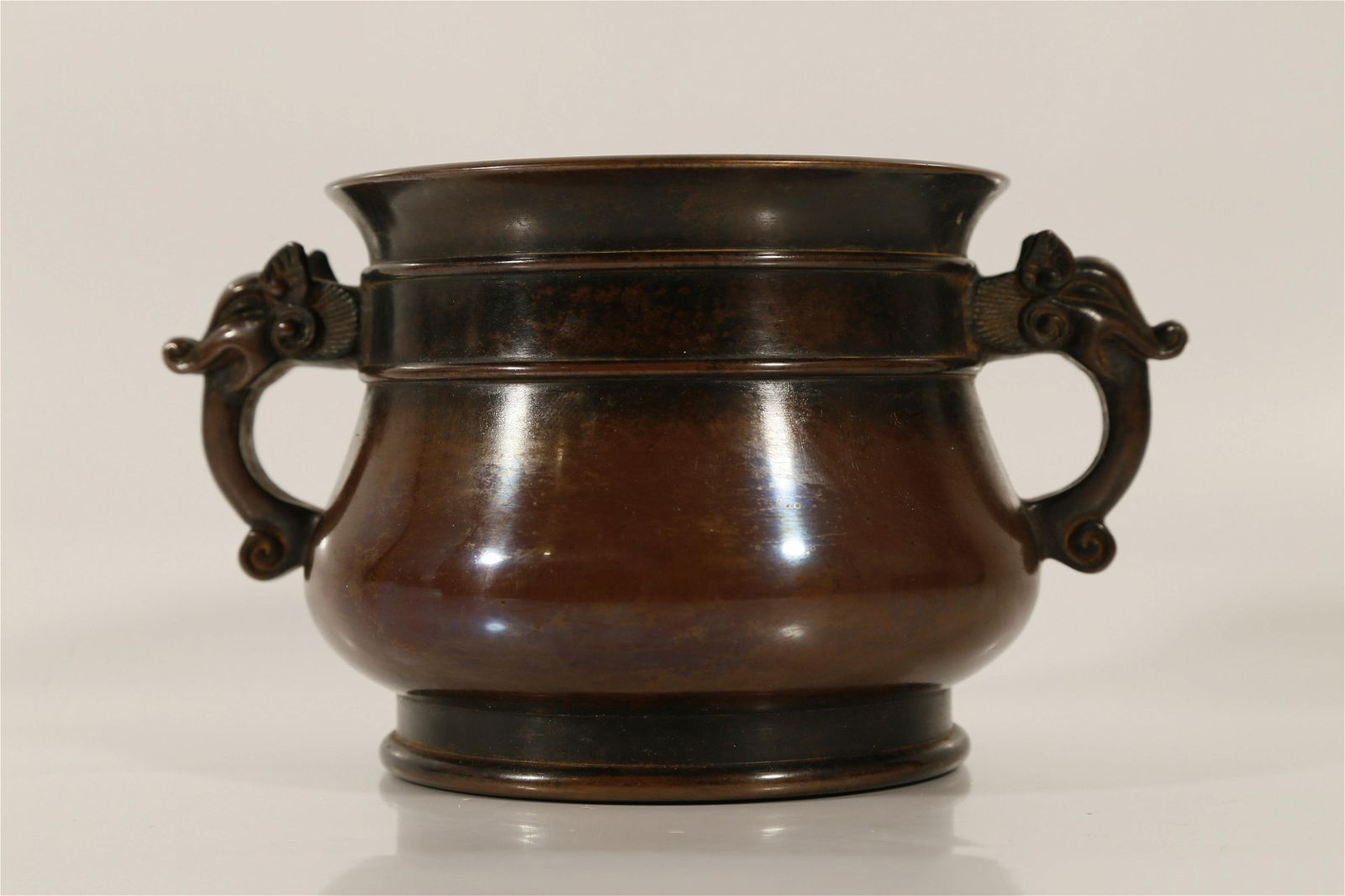 A VERY RARE COPPER DRAGON-HANDLE