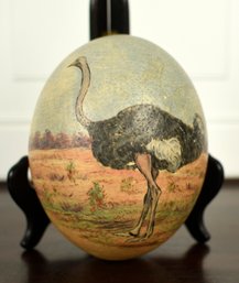 A very well-painted ostrich egg