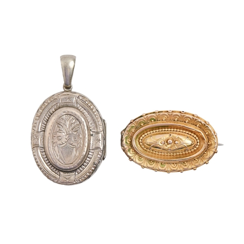 A Victorian 15ct gold brooch, 38mm,